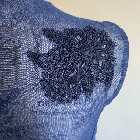 SANDRO PARIS Sleeveless navy Wrap Dress Embroidered back in size 1 or Small EUC - Picture 4 of 10